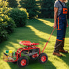 Extendable Handle Garden Cart Rolling Wagon Scooter-Red - Gallery View 1 of 9