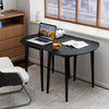 Extendable Oval Dining Table Set with 2 Half-Round Tables for 4-6 People-Black - Gallery View 1 of 7