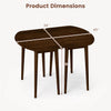Oval dining table dimensions showing 45" x 34" size, designed for 4-6 people with walnut finish and rounded corners.