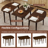 Extendable oval dining table set with 2 half-round tables in walnut, ideal for flexible configurations and seating 4-6.