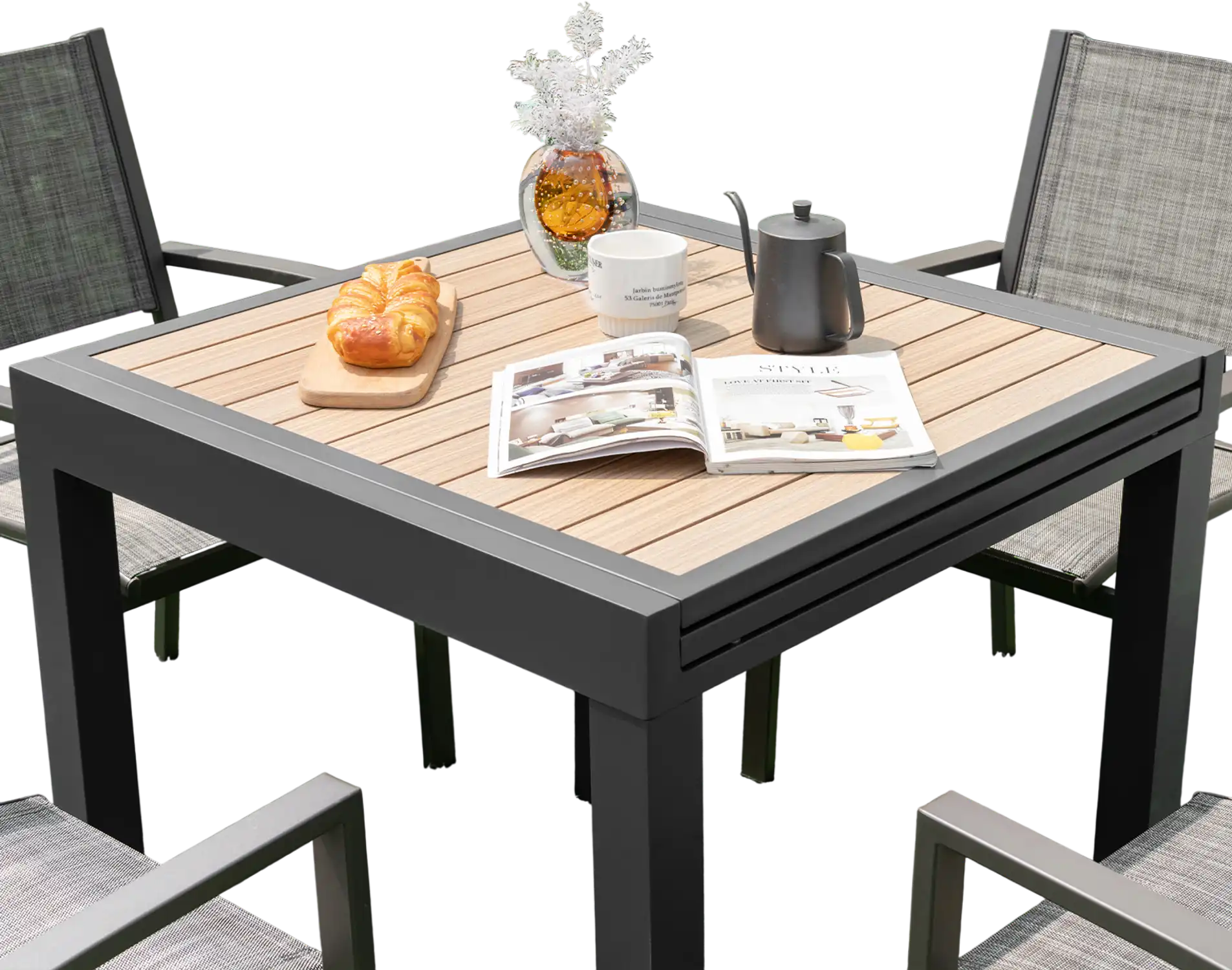Costway Extendable Patio Dining Table for 4-6 People 31.5-63