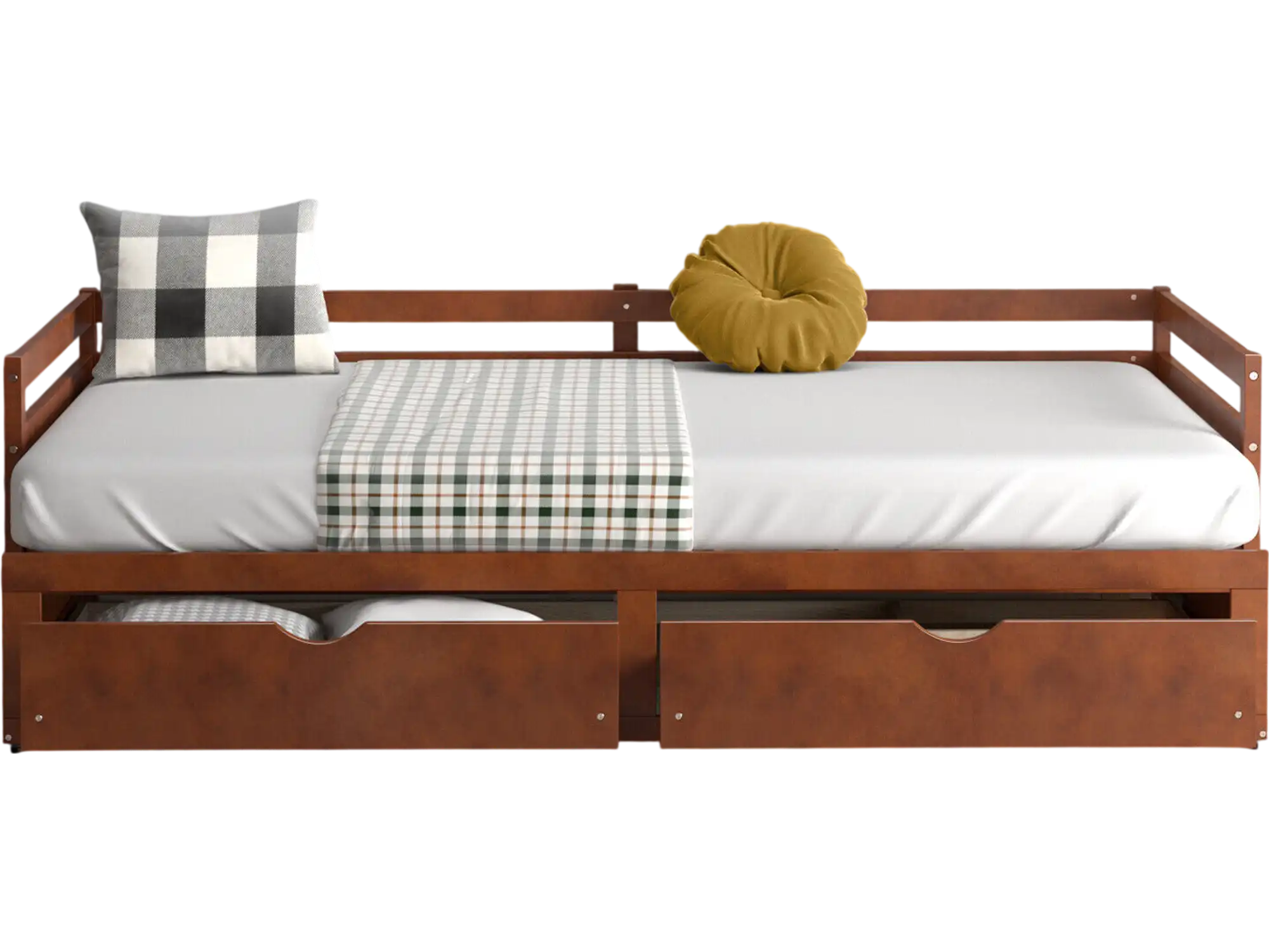 Costway Extendable Twin to King Daybed w/ Trundle & 2 Storage Drawers 42187653 New