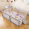 Extra Large Playpen with Basketball Hoop for Babies and Toddlers-Light Gray - Gallery View 1 of 9