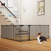 Extra Wide Baby Gate Fits 34.5-154" Openings 6-Panel Adjustable Pet Safety Fence-Black - Gallery View 1 of 10