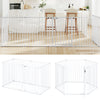 6-panel extra wide baby gate in white, adjustable from 34.5-154", ideal for safety around stairs and fireplaces.