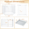 Dimensions of the Extra Wide Baby Gate, adjustable from 34.5-154", with a strong metal frame for safety and versatility.