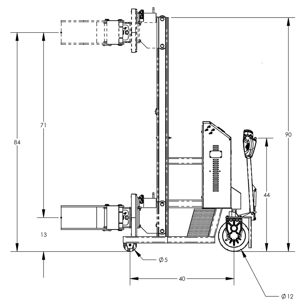 Valley Craft Fully Powered Drum Lift and Rotator 90" Grip Counterweighted 1,000 Lb Capacity F80145A8 New