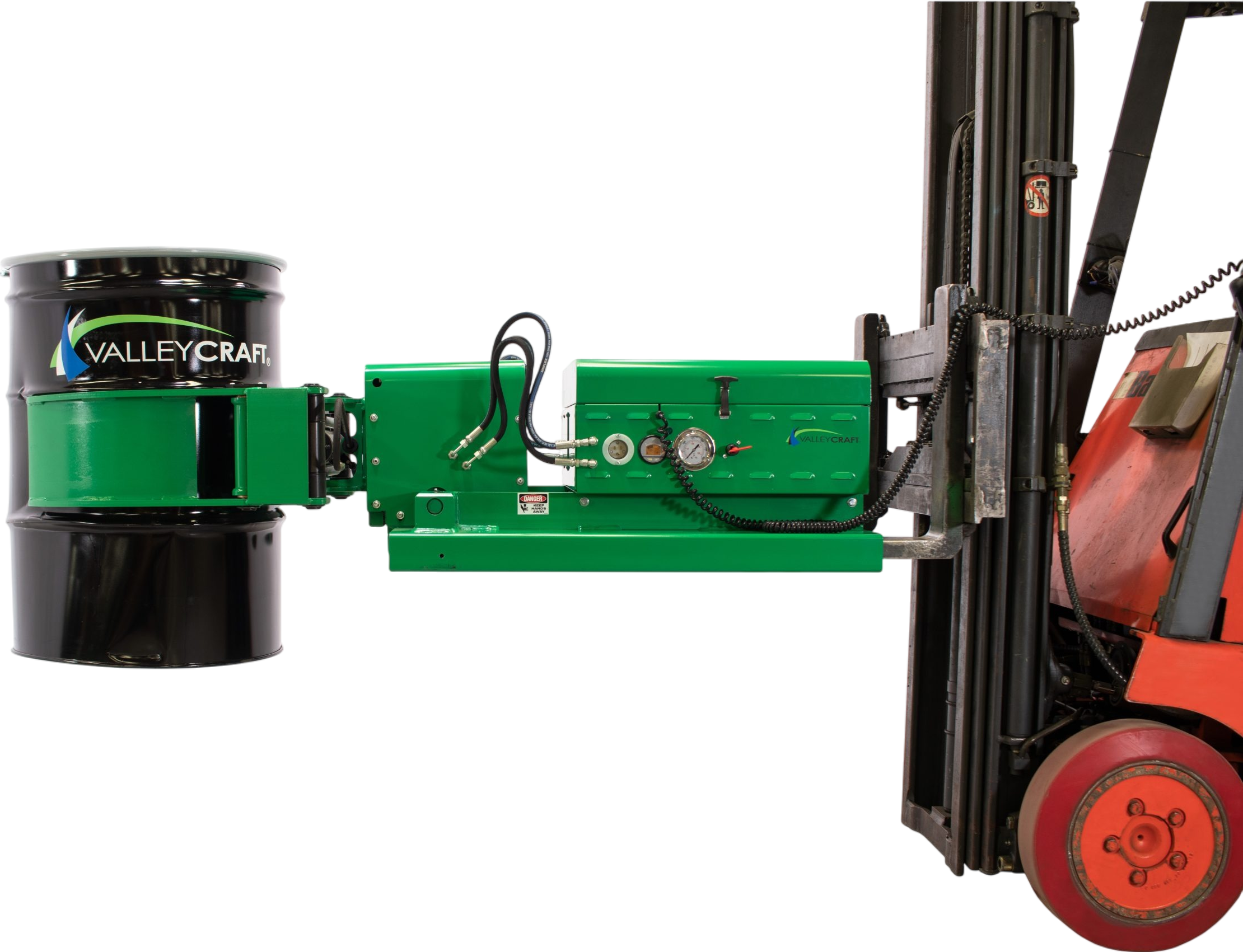 Valley Craft Powered Drum Clamp Tilt and Rotate Forklift Attachment 2000 Lb Capacity Battery Powered F89815A5 New