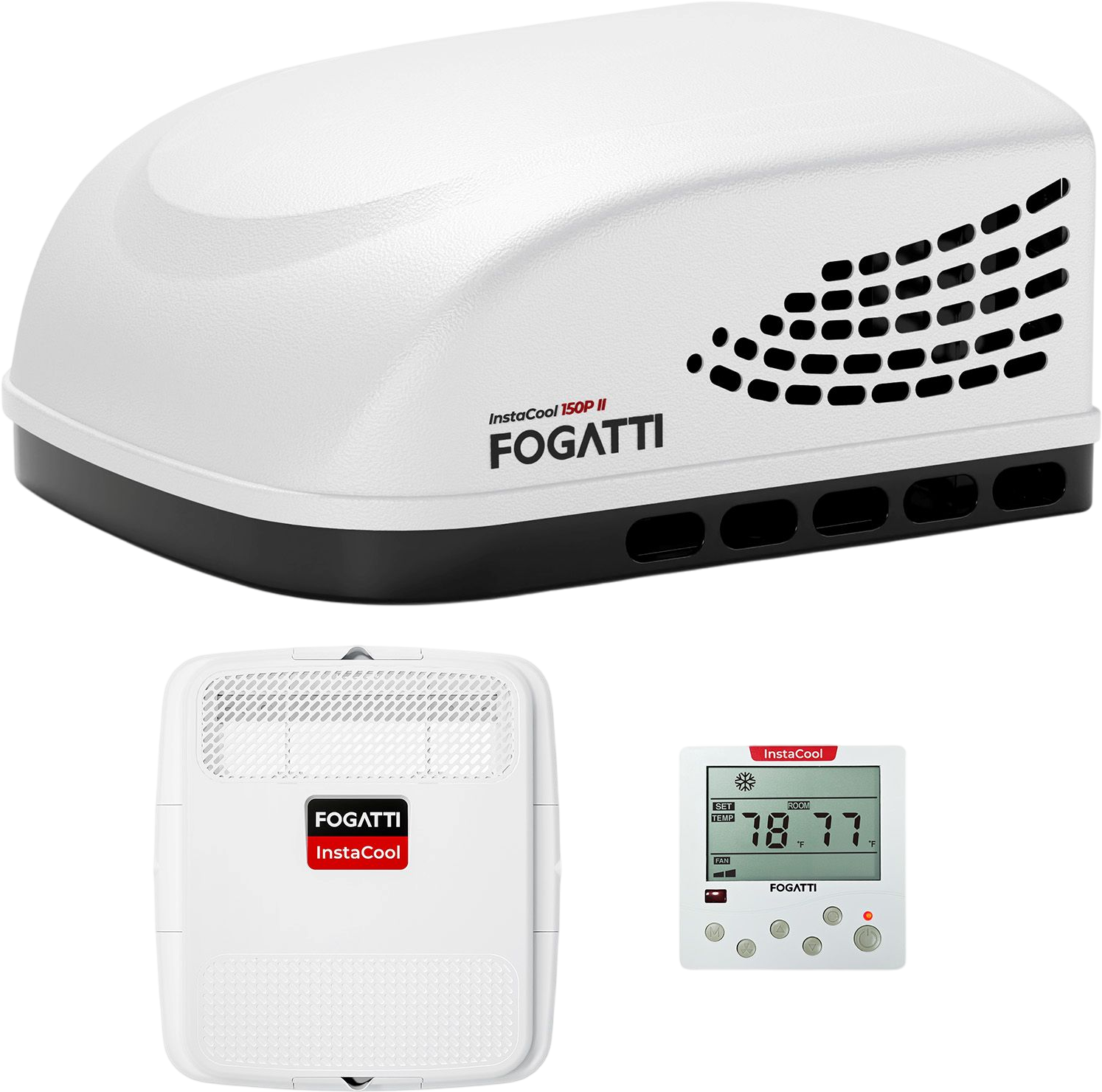 Fogatti InstaCool 150P II RV Rooftop Air Conditioner Heat & Cool Non-Ducted 15,000 BTU 115V New