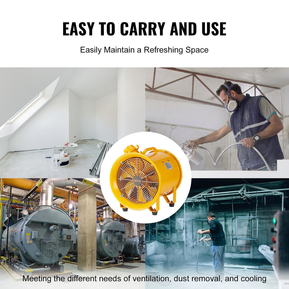 Vevor Portable Ventilator 12" Heavy Duty Cylinder Fan 550W Exhaust Fan 2500 CFM Industrial Utility Blower New