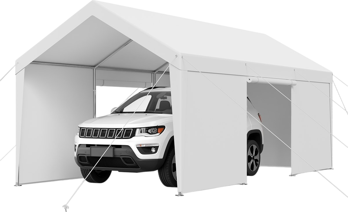 Vevor Carport Canopy 10' x 20' Heavy Duty Waterproof UV Resistant Removable Sidewalls Steel Frame New