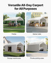 Vevor Carport Canopy 10' x 20' Heavy Duty Waterproof UV Resistant Removable Sidewalls Steel Frame New
