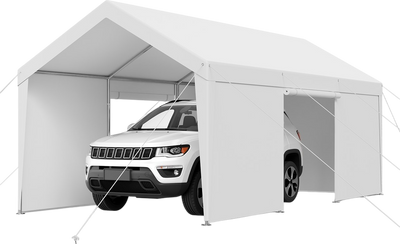 Vevor Carport Canopy 12' x 20' Heavy Duty Waterproof UV Resistant Removable Sidewalls Steel Frame New