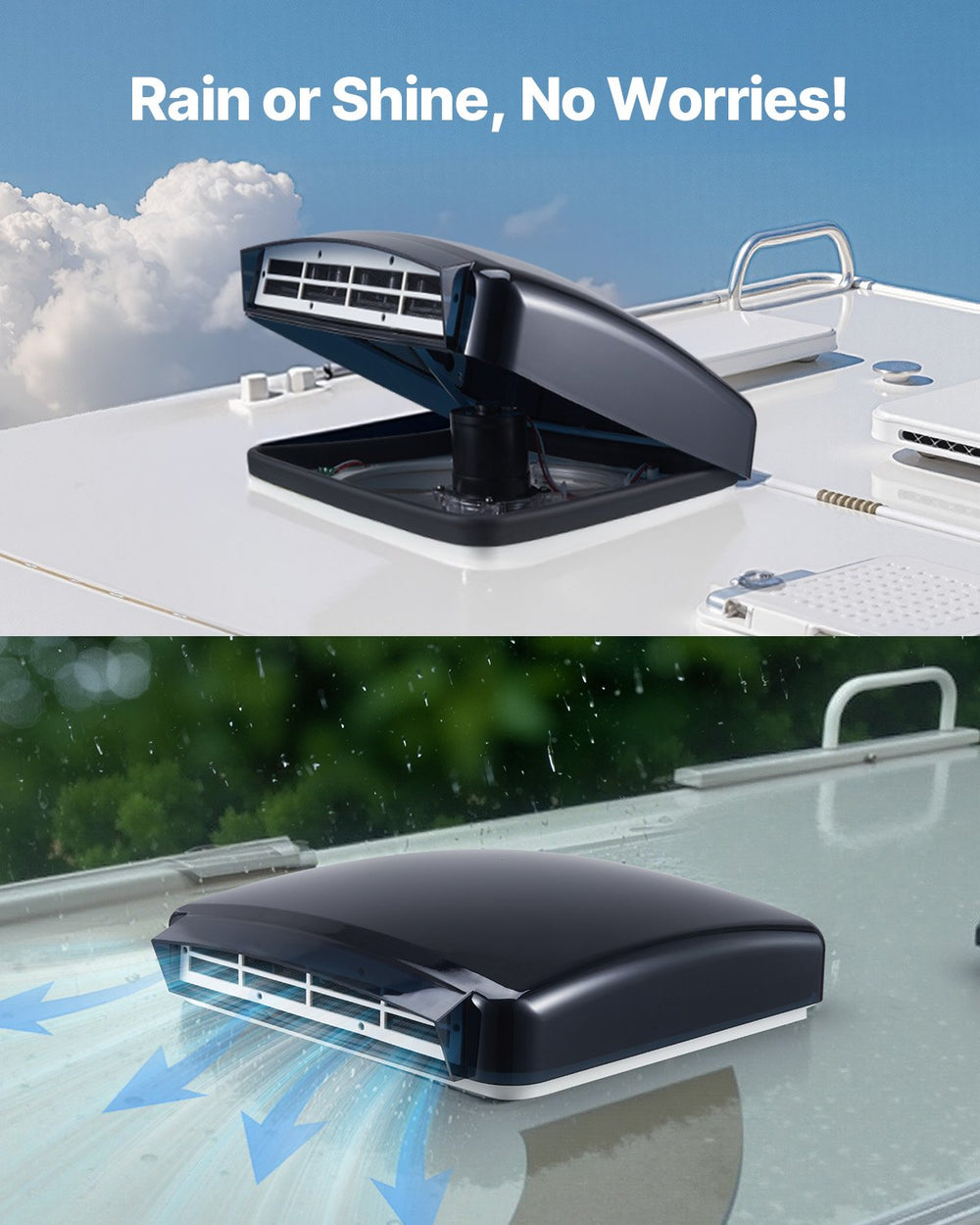 Vevor RV Roof Vent Fan 14" with Remote Reversible Airflow and Rain Sensor New