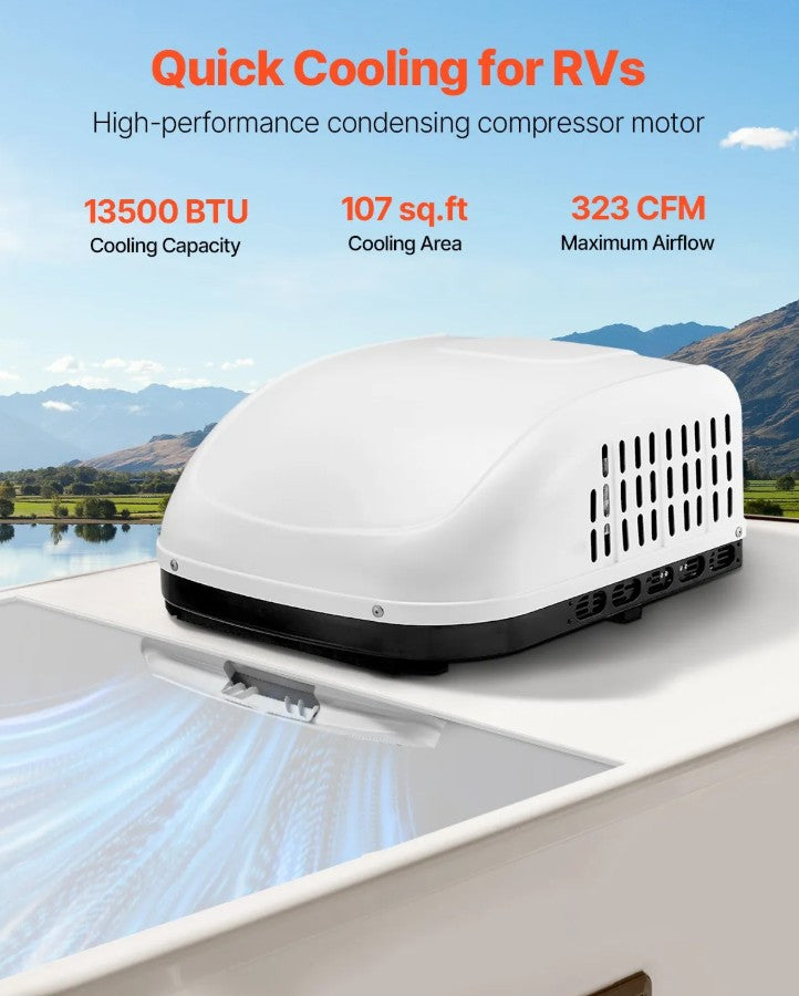 Vevor RV Air Conditioner 13,500 BTU Non-Ducted Rooftop AC Quiet 65 dB New