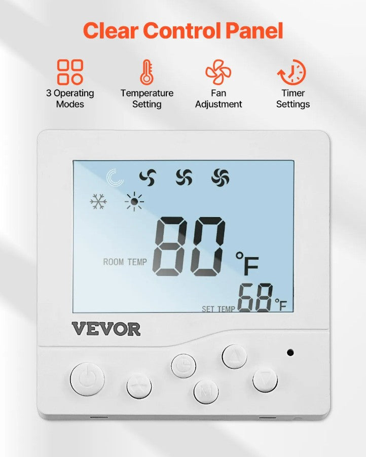 Vevor 13,500 BTU RV Air Conditioner Non-Ducted Rooftop AC Unit Quiet 65 dB New