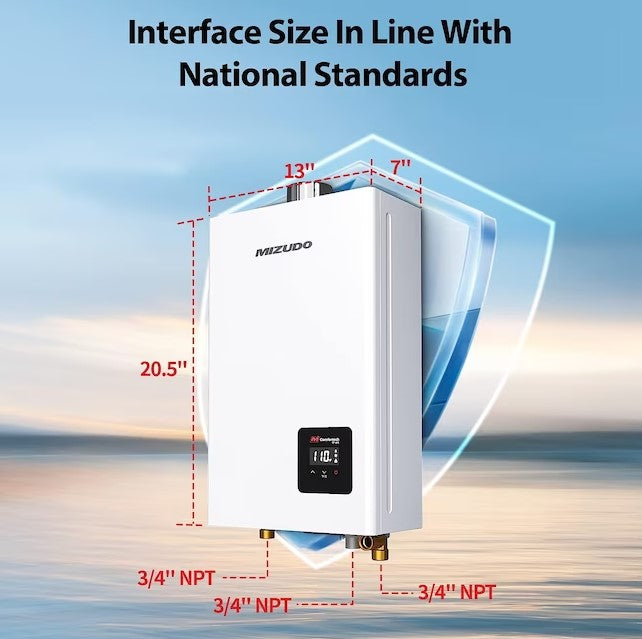 Mizudo 3.6 GPM Tankless Water Heater Indoor Propane Gas 80,000 BTU 120V New