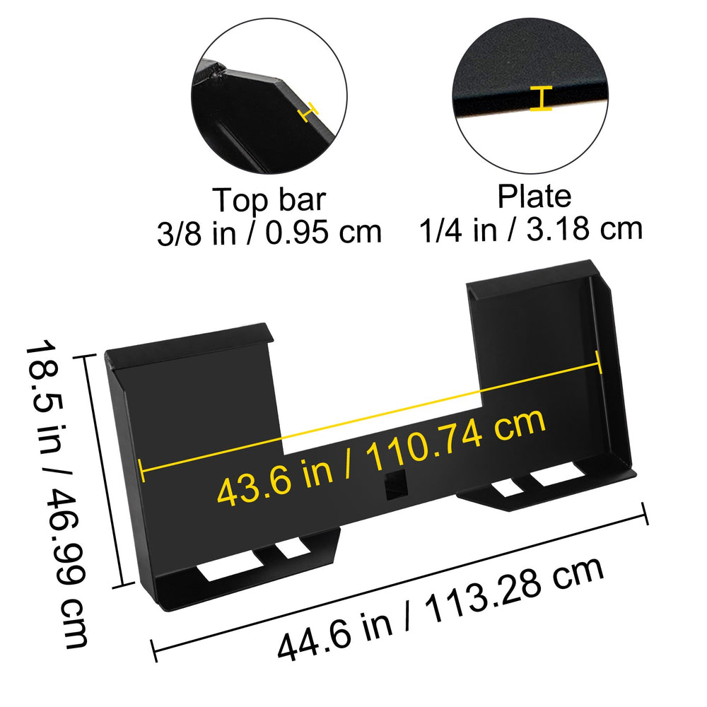 Vevor Universal Skid Steer Mount Plate 1/4" Thick 3000 Lbs Capacity Quick Attach New