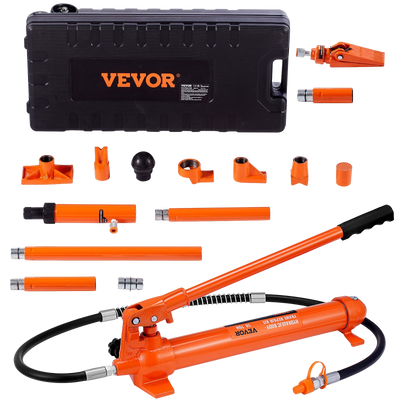 Vevor Hydraulic Ram With Pump Car Jack 10 Ton Porta Power Kit With 4.6 ft Oil Hose And Storage Case New