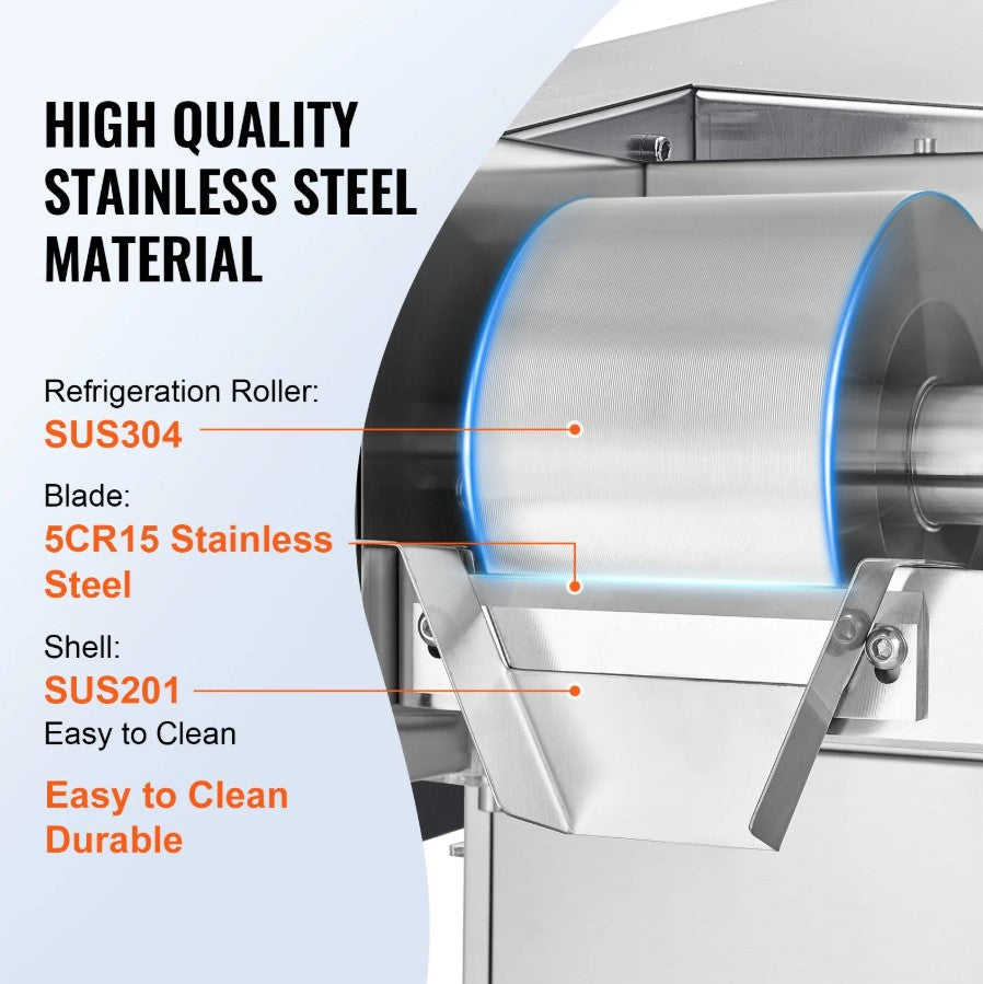 Vevor Commercial Snowflake Ice Machine 507 lbs/Day Stainless Steel Multi-Texture Ice New
