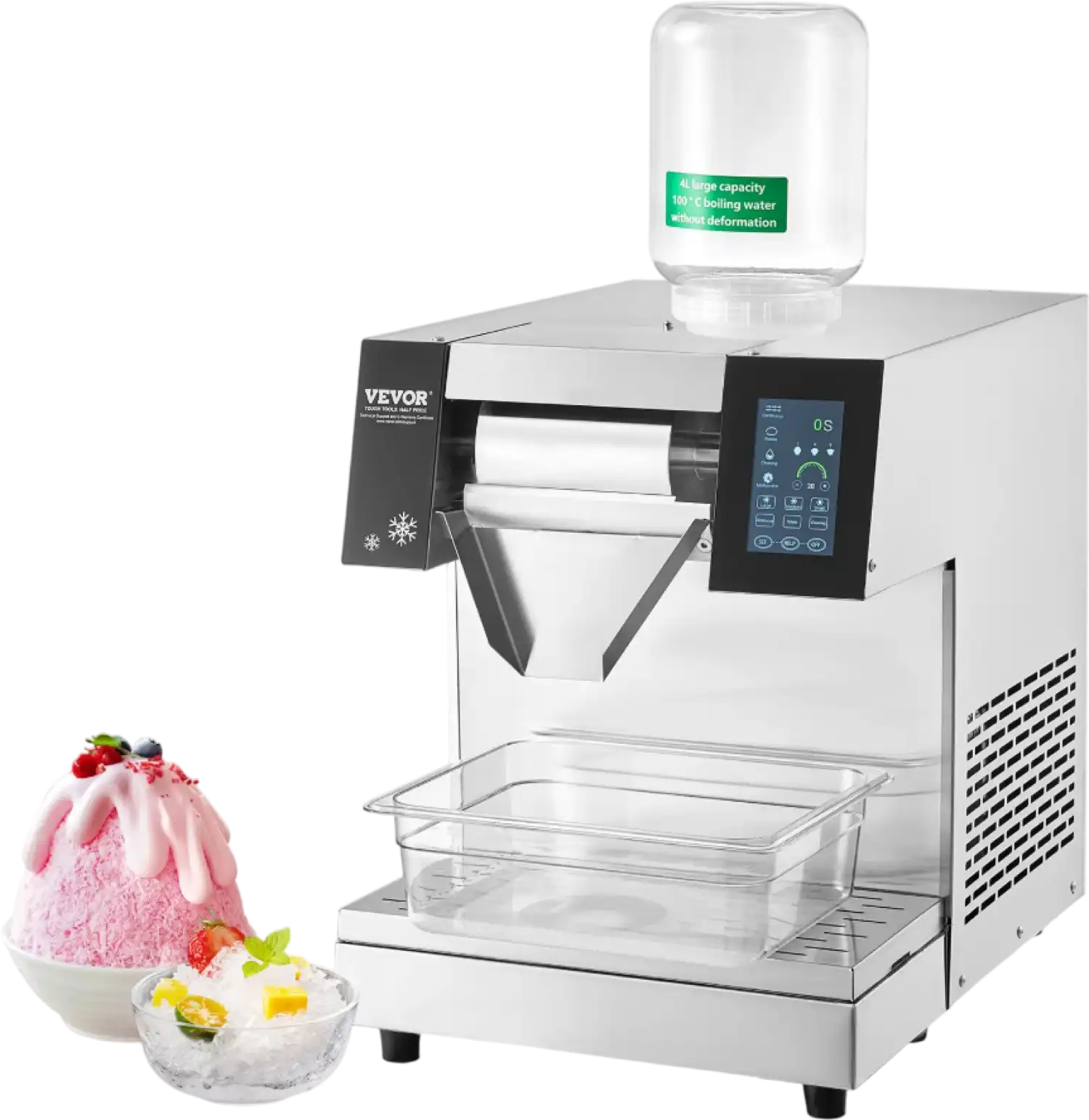 Vevor Commercial Snowflake Ice Machine 573 Lbs/Day Stainless Steel Multi-Texture Ice New