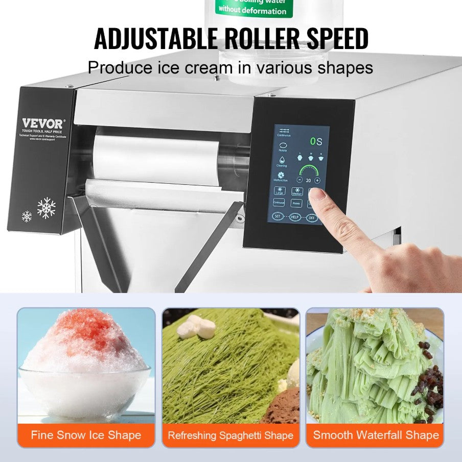 Vevor Commercial Snowflake Ice Machine 573 Lbs/Day Stainless Steel Multi-Texture Ice New