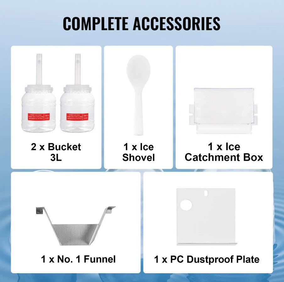Vevor Commercial Snowflake Ice Machine 176 Lbs/Day Stainless Steel Multi-Texture Ice New
