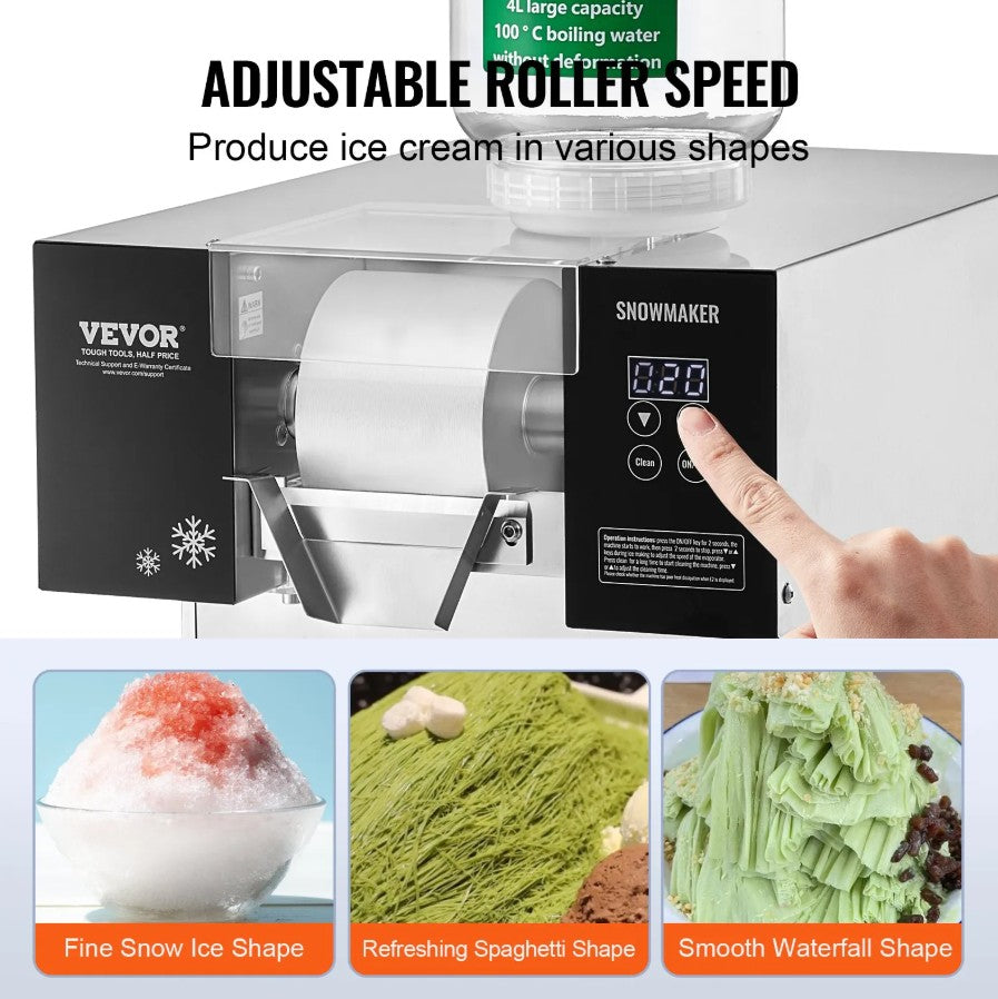 Vevor Commercial Snowflake Ice Machine 397 Lbs/Day Stainless Steel Mul ...