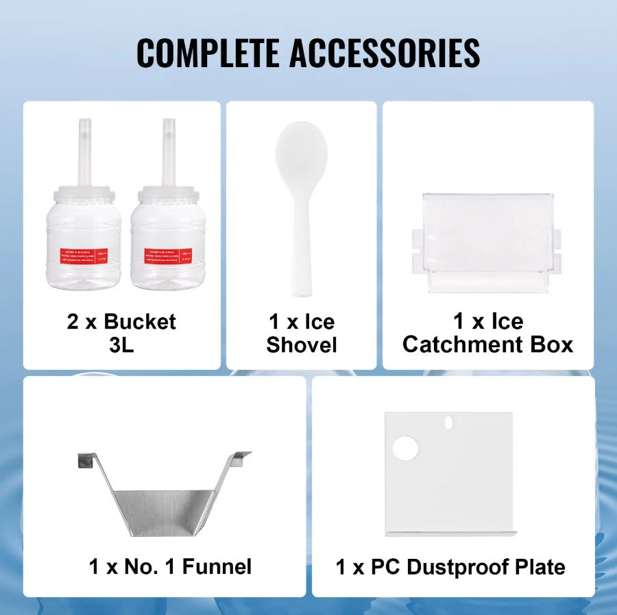 Vevor Commercial Snowflake Ice Machine 375 lbs/Day Stainless Steel Multi-Texture Ice New