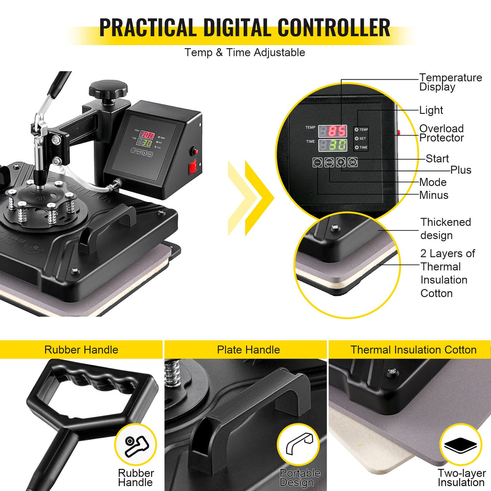 Vevor Heat Press 8-in-1 Multifunctional Transfer Machine 11.6" x 15.2" and 53" Vinyl Cutter/Plotter New