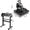 Vevor Heat Press 8-in-1 Multifunctional Transfer Machine 11.6" x 15.2" and 28" Vinyl Cutter/Plotter New