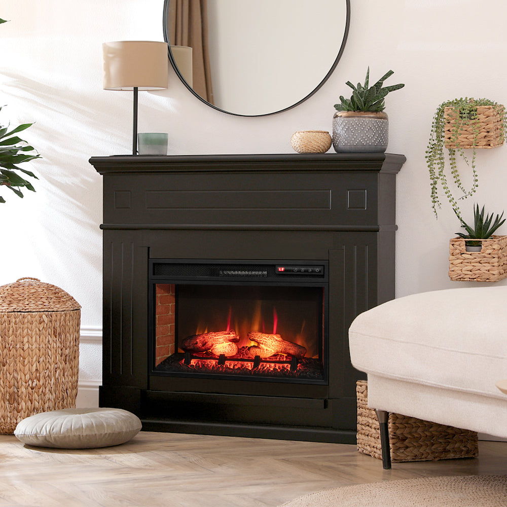 26-inch black infrared electric fireplace insert with adjustable flame effect, remote control, and stylish design for.