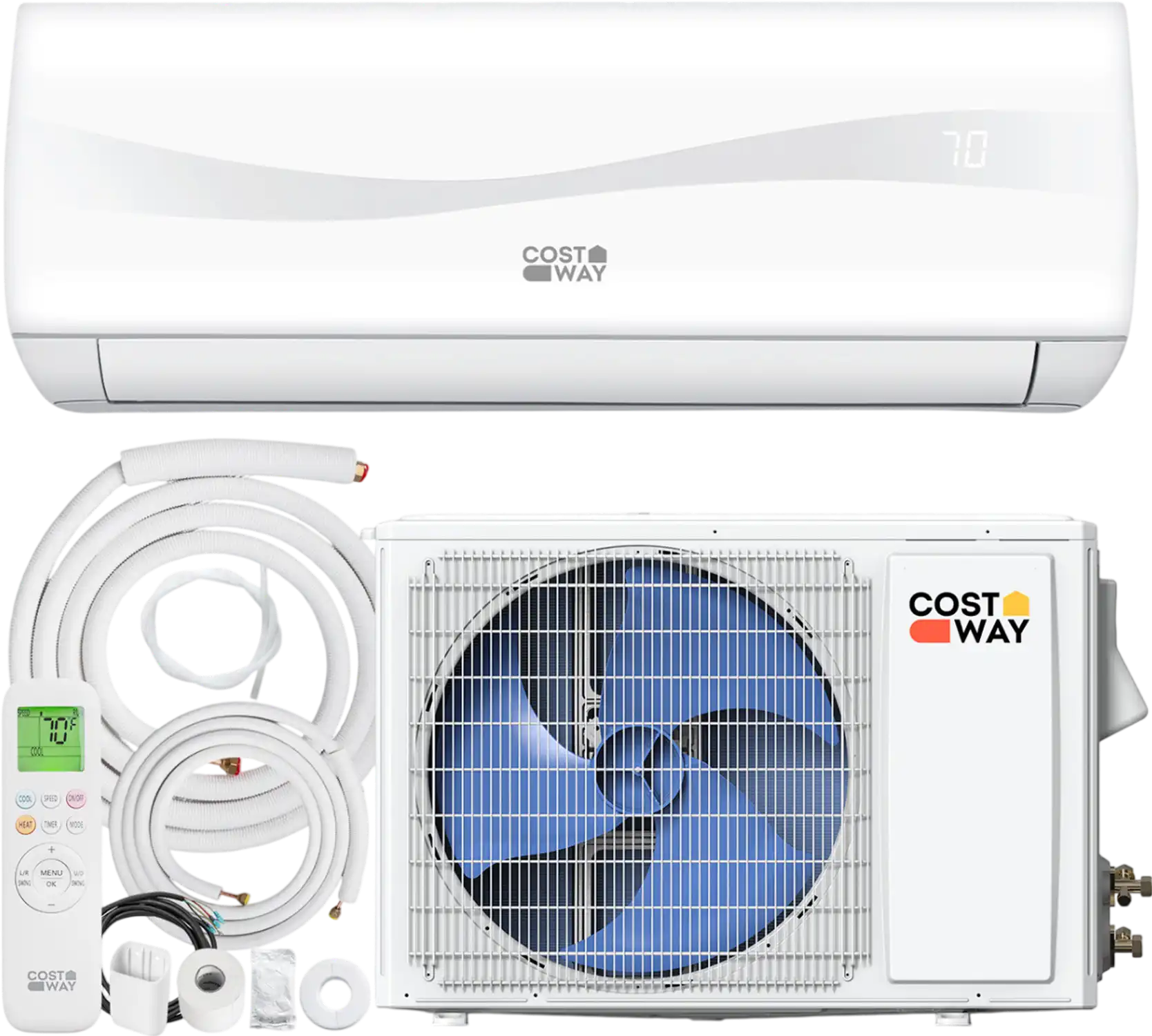 Costway 18000 BTU 19 SEER2 208-230V Mini Split Air Conditioner Heat Pump 60131248 New