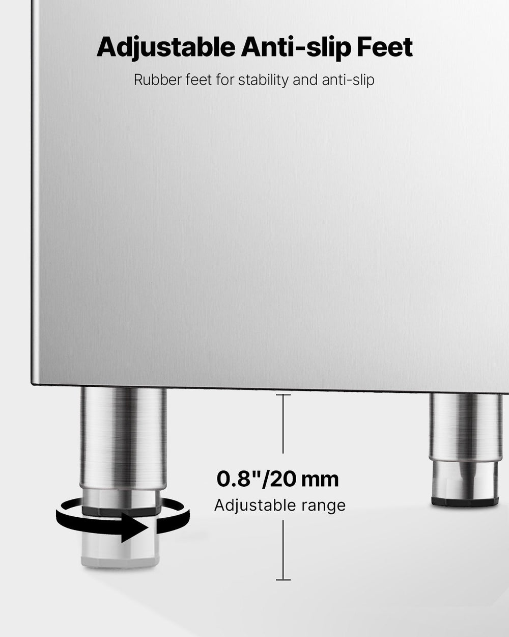 Vevor Commercial Ice Storage Bin 250 Lbs Capacity Stainless Steel with Drainage New