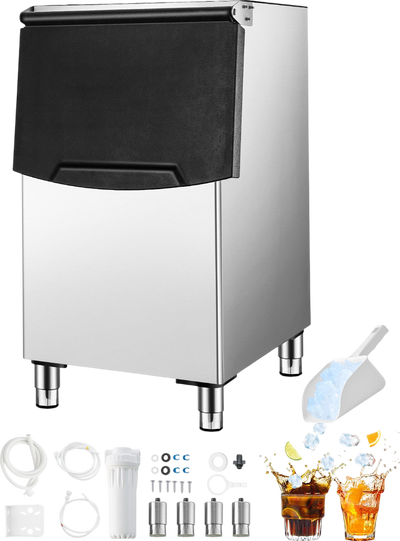 Vevor Commercial Ice Storage Bin 250 Lbs Capacity 201 Stainless Steel with Drainage New