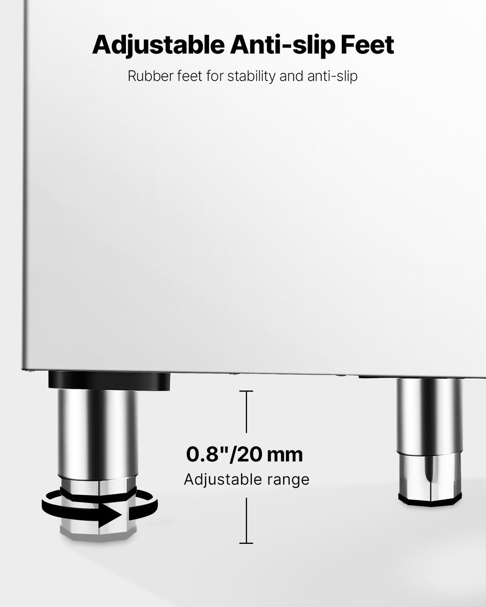 Vevor Commercial Ice Storage Bin 250 Lbs Capacity 201 Stainless Steel with Drainage New