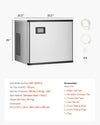 Vevor Commercial Modular Ice Maker Head Only 300 Lb/24H Stainless Steel Self-Cleaning New