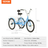 Vevor Adult Tricycle 26" 1-Speed Carbon Steel Cruiser with Backrest Seat Cushion and Basket New