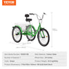 Vevor Adult Tricycle 24" 1-Speed Carbon Steel Cruiser with Backrest Seat Cushion and Basket New