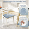 Upholstered kitchen side chair with rubber wood frame, soft sponge padding, and ergonomic backrest for comfort.