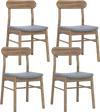 Set of 4 armless dining chairs with rubber wood frame and soft polyester upholstery, ideal for dining rooms or studies.
