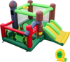 Kids Castle Slide Bouncer 6-in-1 Inflatable Castle with Trampoline and 680W Blower