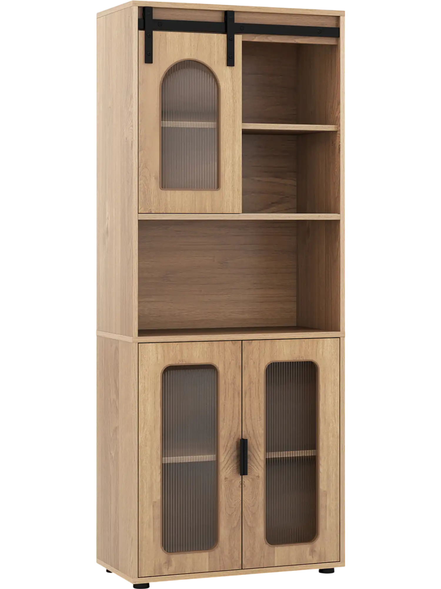 Costway Farmhouse Bathroom Floor Storage Cabinet Sliding Barn Door 31729879 New