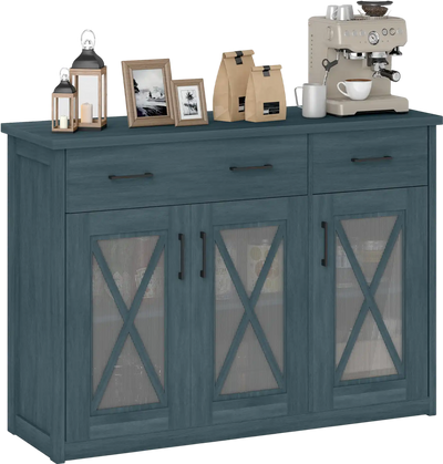 Costway Farmhouse Buffet Sideboard Storage Cabinet 3-Door 2-Drawer 16264634 New
