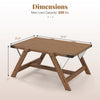 Farmhouse center table in walnut with a spacious tabletop, anti-wobble legs, and decorative nailhead accents.