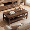 Farmhouse Coffee Table Rustic Cocktail Center Table with Thickened Tabletop-Walnut - Gallery View 1 of 10