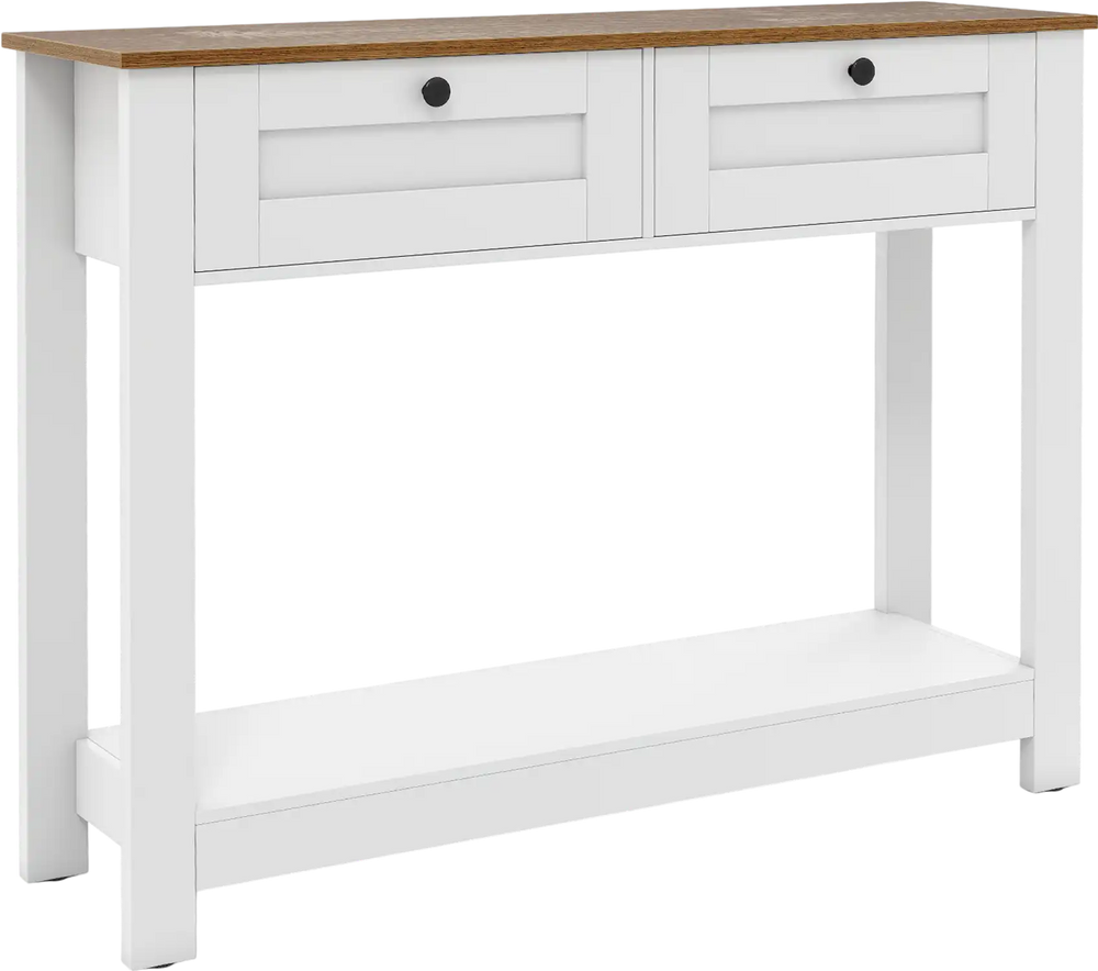 Farmhouse Console Table with 2 Drawers 42 inch Long Narrow Entryway Table
