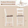 Side view of Farmhouse Dining Bar Stool with solid rubber wood frame, high curved backrest, and comfy footrests.
