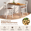Farmhouse dining bar stool set of 2 with solid rubber wood frame, featuring a smooth surface and excellent sturdiness.
