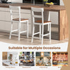 Farmhouse dining bar stool set of 2 with solid rubber wood frame, featuring a curved backrest for comfort and support.